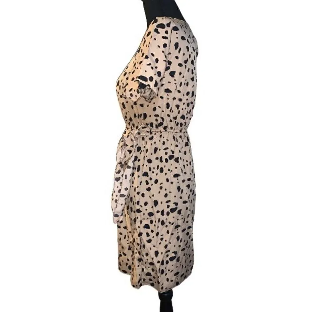 Shein Printed Tie Front Mini Dress
